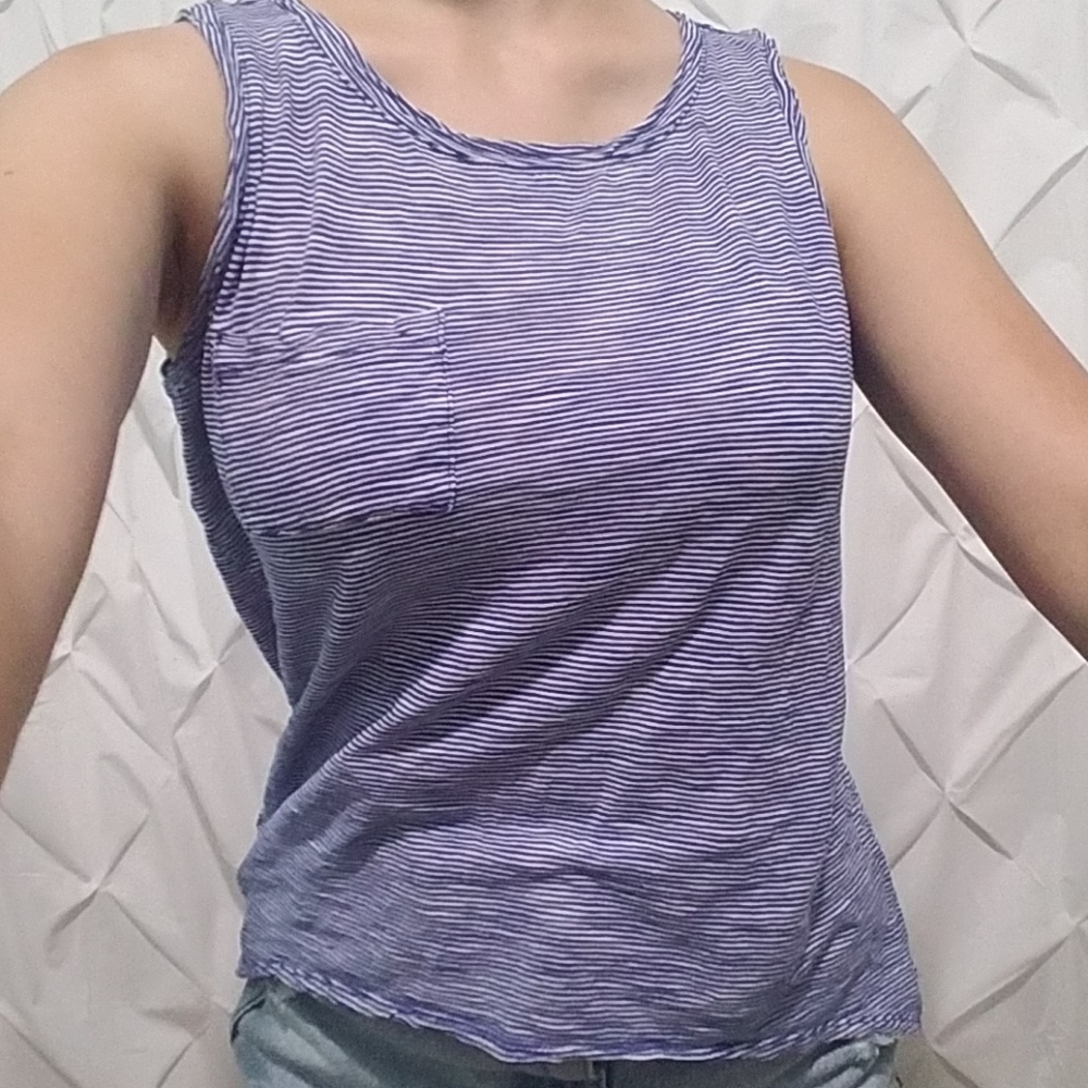 Old Navy striped pocket tank